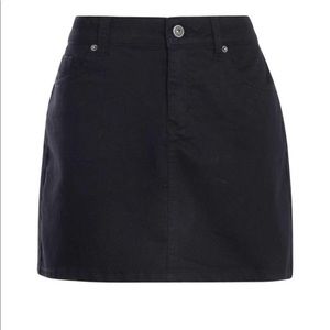 Black denim skirt